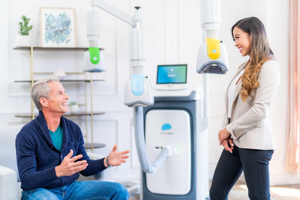 Man talking to a treatment worker about Resistant Depression