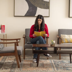 woman in a waiting room for her first spravato treatment